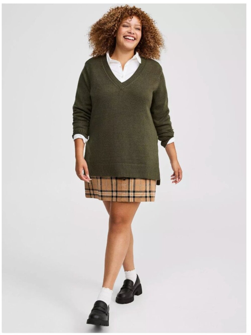 Green V-Neck Sweater